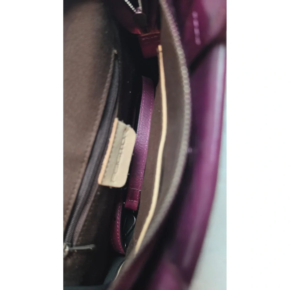 Feigitor Purple Leather Crossbody Bag Convertible Satchel Handbag Fall Style